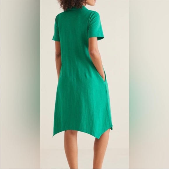 Soft Surroundings Danielle Button Dress Parakeet Green Beachy NWT Coastal Small - Picture 2 of 10